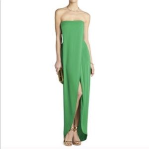 BGBG Kelly Green Strapless Short & Sheer Maxi